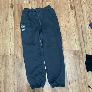 Men's Black Jogger Sweatpants with Side Script